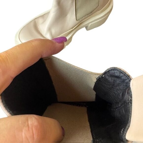 Equitare Womens Beige Leather Platform Chunky Sole Ankle Boots Size 36 Made In S - Picture 5 of 5